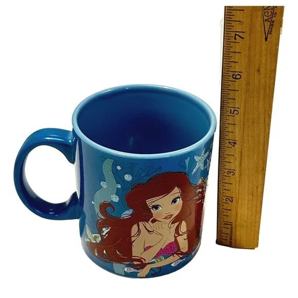 Disney Mug 3D Ariel Blue Glitter Ceramic 20 oz Unused - Picture 7 of 7